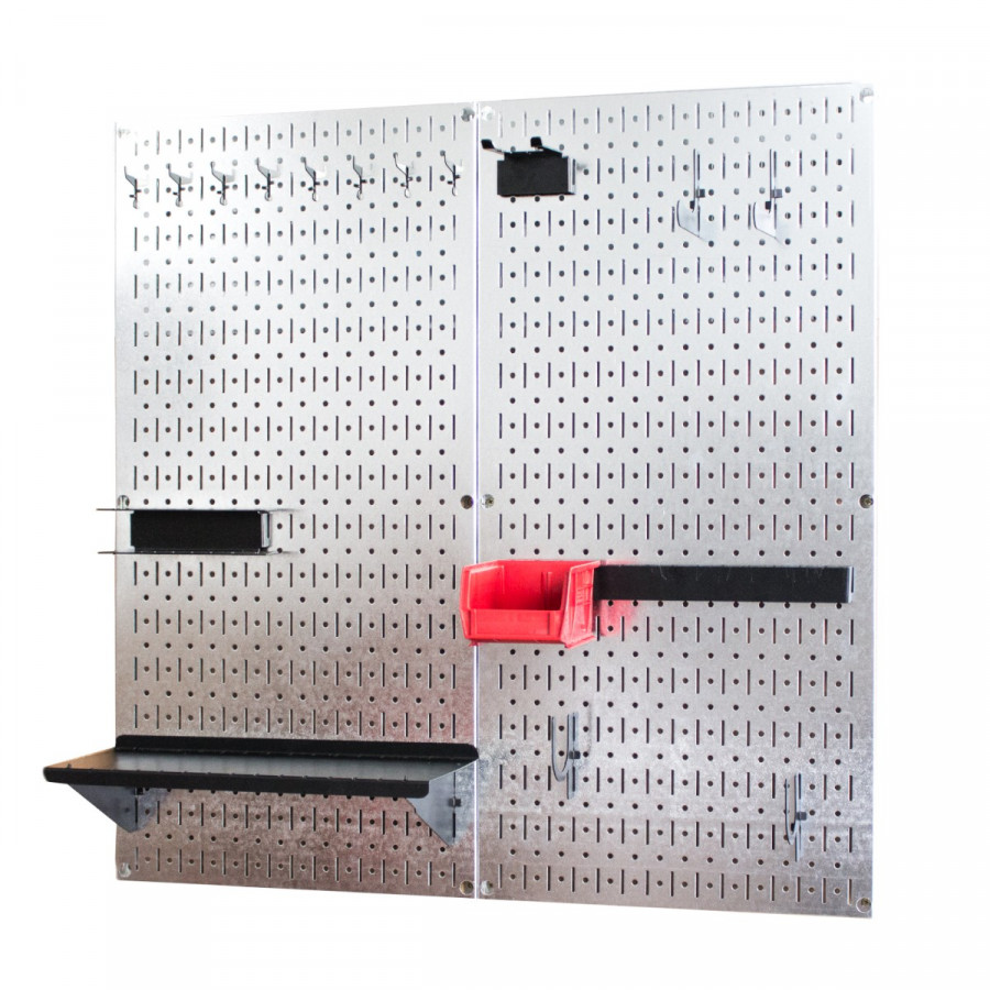 Bảng treo dụng cụ Pegboard cơ khí SMLIFE WB2 - Mô đun 2 tấm bảng treo dụng cụ làm bằng thép mạ kẽm hoa dày 1,2mm + bộ móc treo sơn tĩnh điện màu đen - Giúp lưu trữ dụng cụ trực quan, dễ tìm kiếm - Combo dành cho gia đình