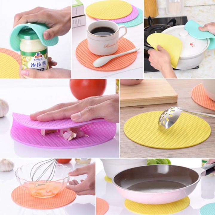 Miếng Lót Nồi Silicone 22cm Đa Năng Vân Tổ Ong 6150 Hàng Nhật