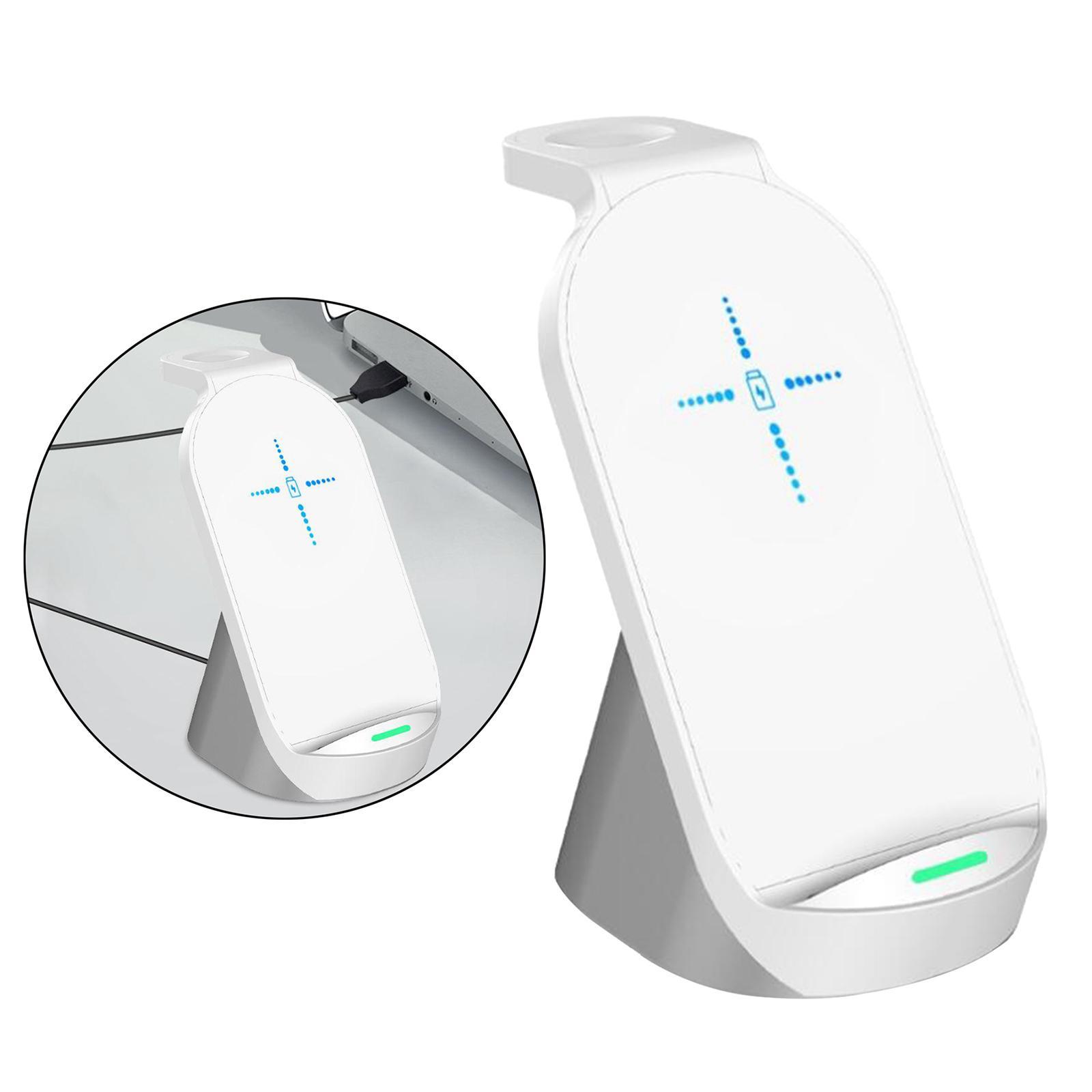 Desktop 15W Qi Wireless Charger Dock for iPhone XR 8 iWatch AirPods