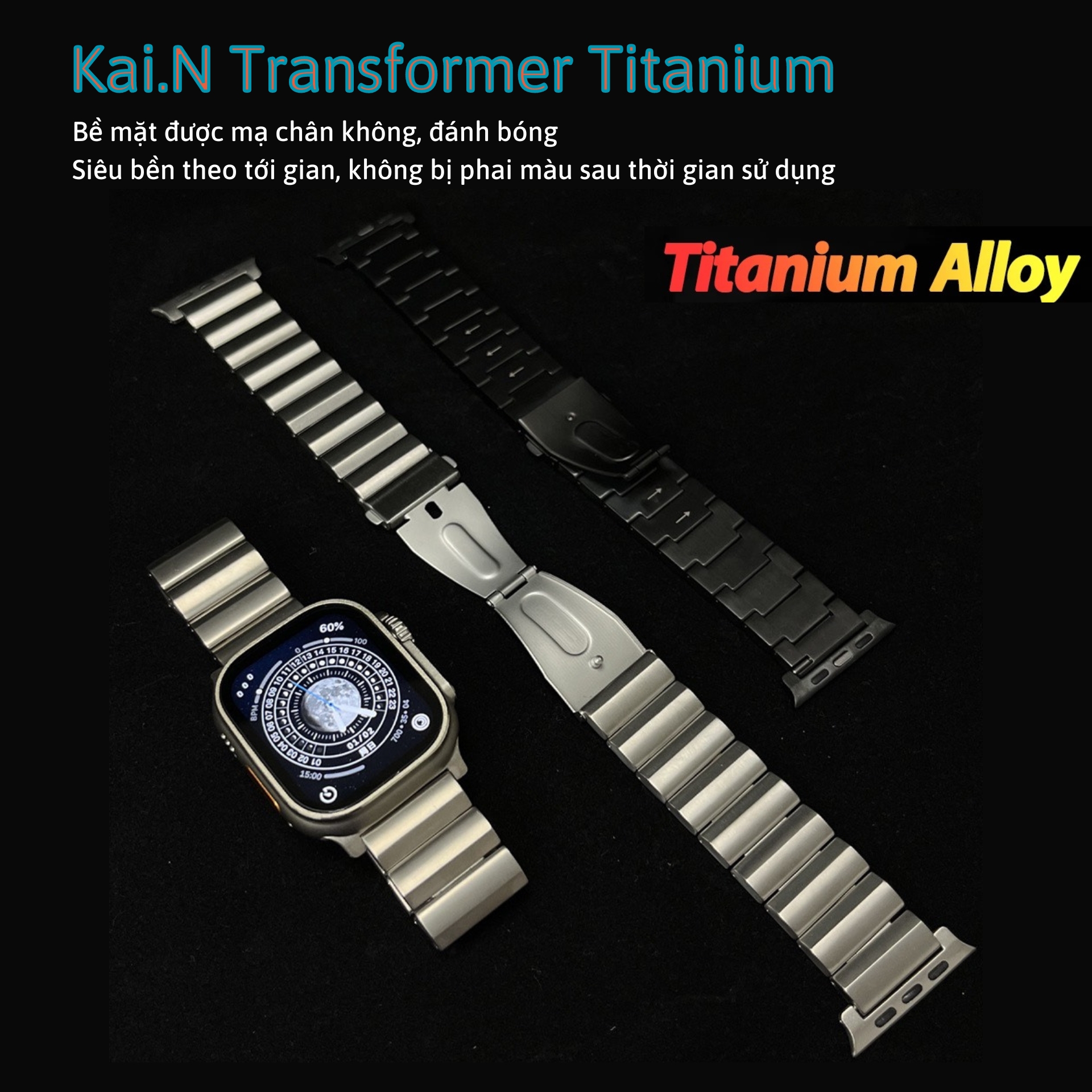 Dây Đeo Thay Thế Titan Dành Cho Apple Watch Ultra / Apple Watch Series 1-8/SE/SE2022, Kai.N Transformer Titanium - Hàng Chính Hãng