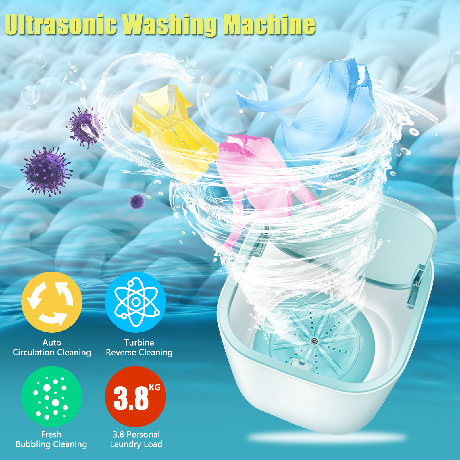 Máy giặt mini tự động thích hợp cho giặt đồ cá nhân