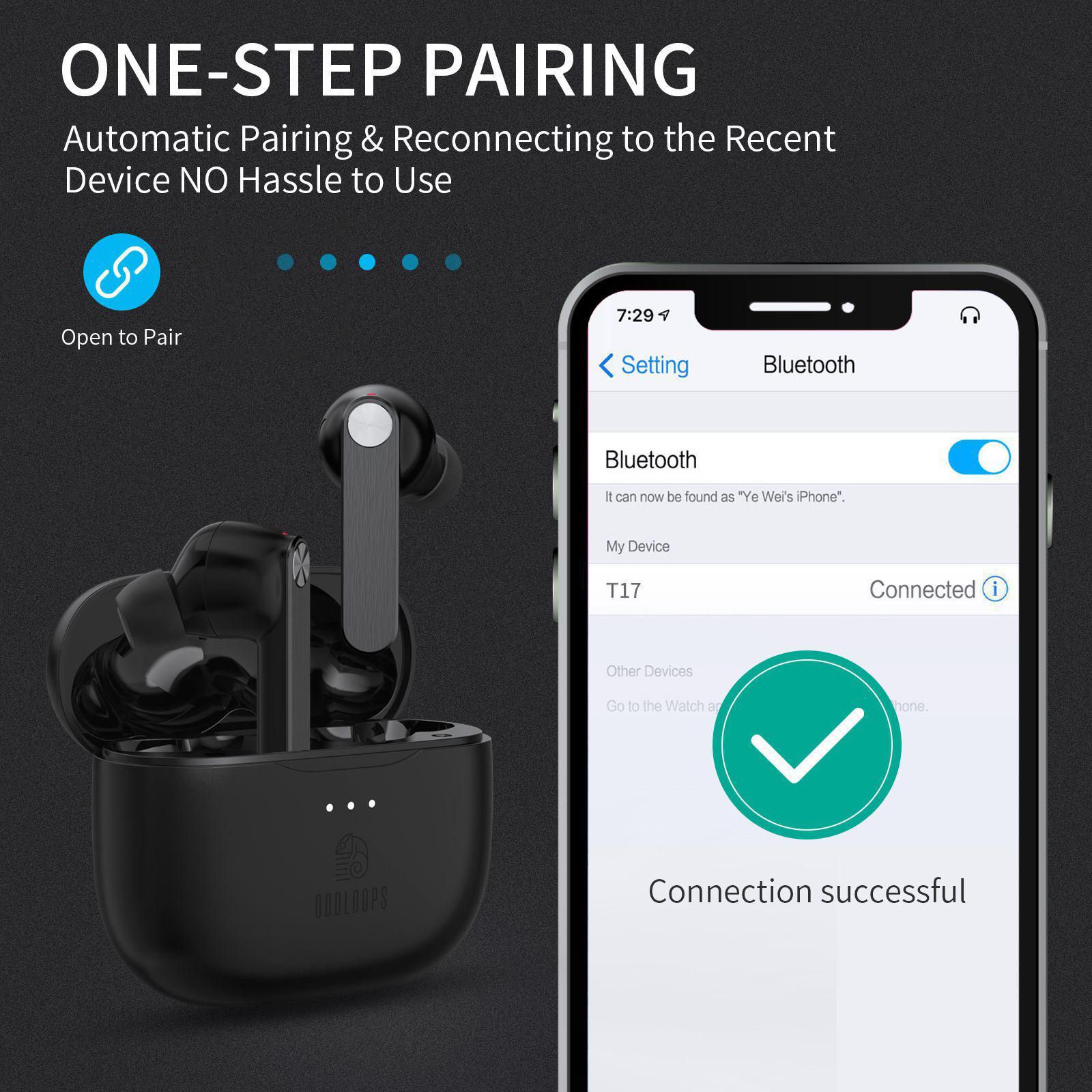 Wireless Earbuds Bluetooth 5.0 In-Ear Buds Touch Control for Sport Gaming