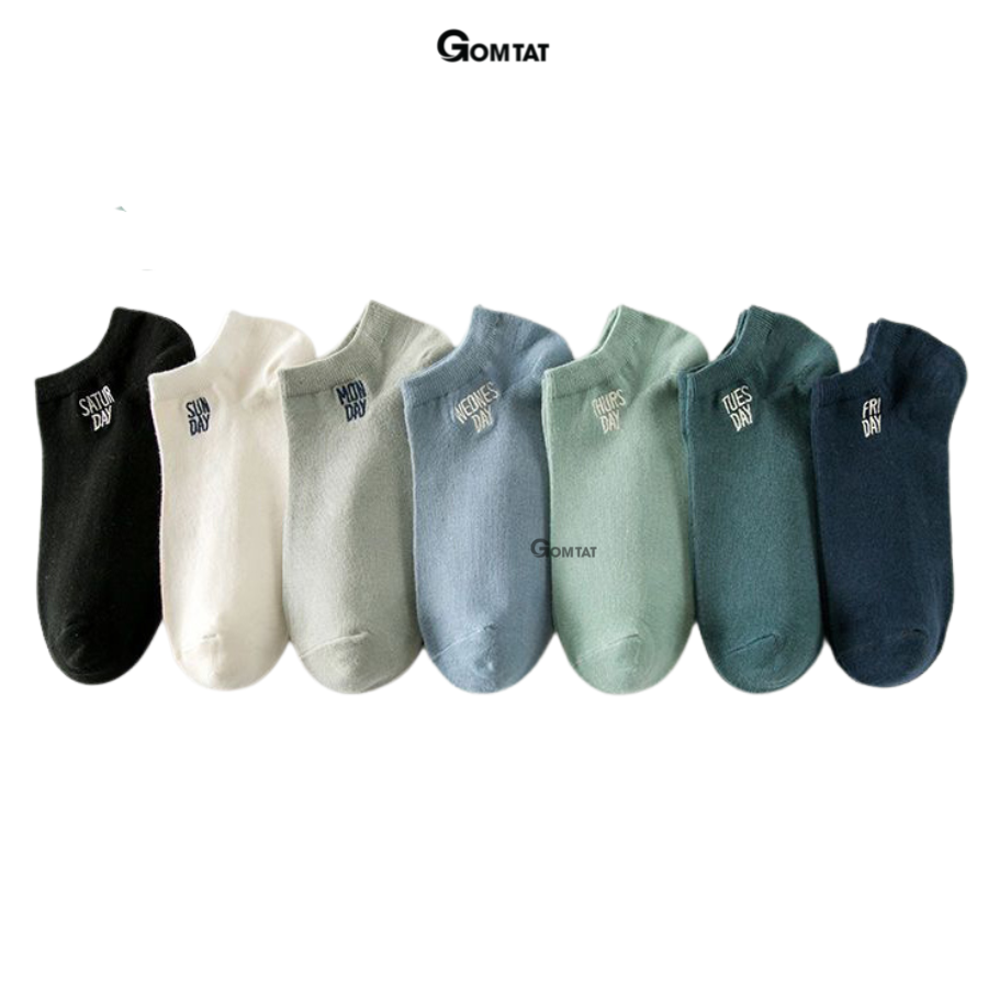 Set 7 đôi tất nam nữ cổ ngắn cao cấp, vớ cổ ngắn nam nữ mềm mại thoáng mát sử dụng cả tuần - VOTUAN-NAMNU