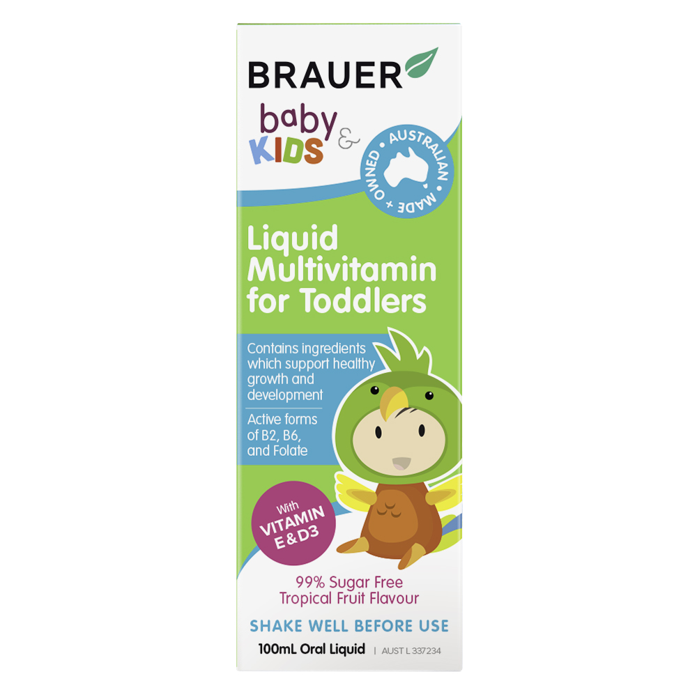 Brauer Kids Liquid Multivitamin for Toddlers - Bổ sung vitamin tổng hợp cho bé từ 1-3 tuổi (100ml)