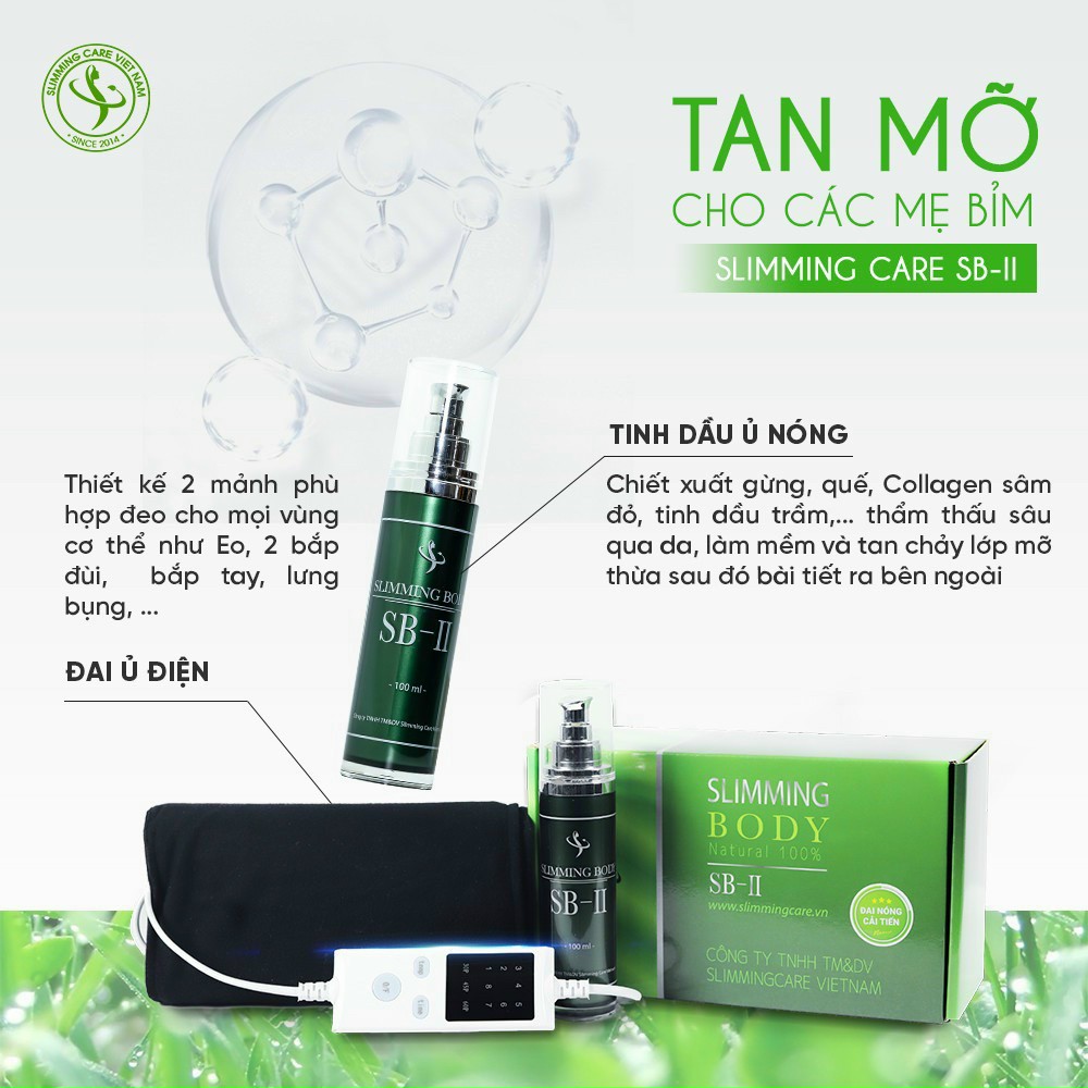 COMBO  Ủ Nóng Tan Mỡ SLIMMING BODY 2 hỗ trợ Tan mỡ Bụng , Đùi Hiệu Quả - Bản cải tiến 2021 loại chế độ hẹn giờ  tắt mở tiện lợi