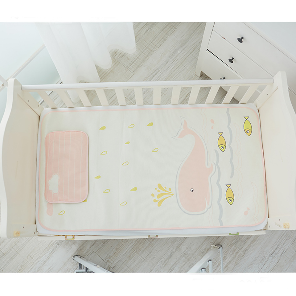 Chiếu Điều Hòa Muslin Tree Kèm Gối, Chiếu Lụa Cho Bé