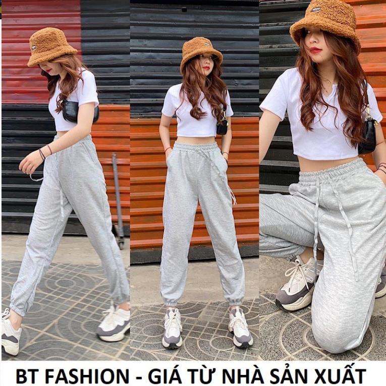 (Mua Lẻ hoặc theo Bộ): Áo Thun Croptop / Quần Jogger Phom Rộng (Mua Lẻ hoặc Bộ) BAOTIN FASHION (SE04)