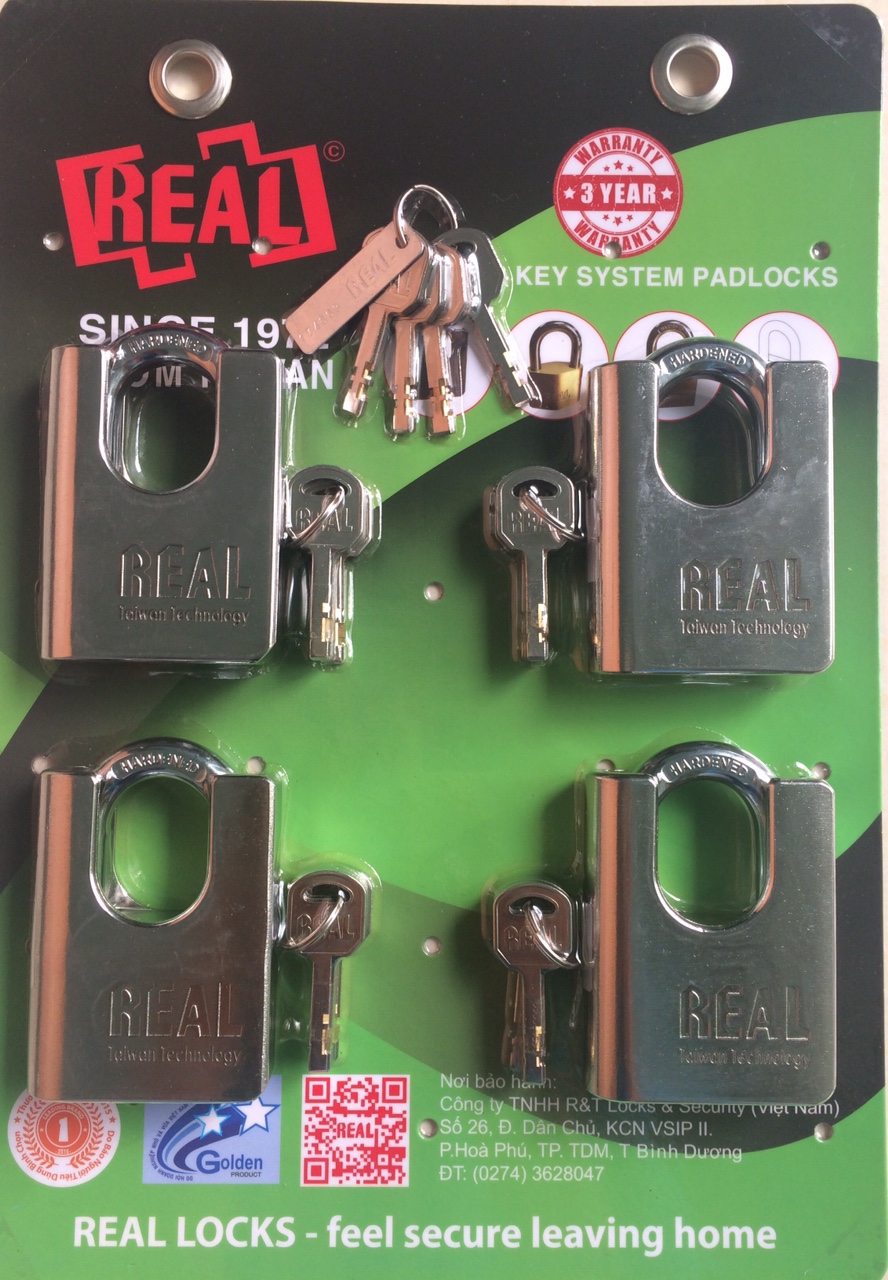 #Khóa_Real Khóa chống cắt 65mm hợp kim kẽm xi niken bộ chìa chủ Master key đa năng bền bỉ an ninh Reallocks thích hợp cho quản lý nhiều ổ khóa cùng lúc một cách tiện lợi