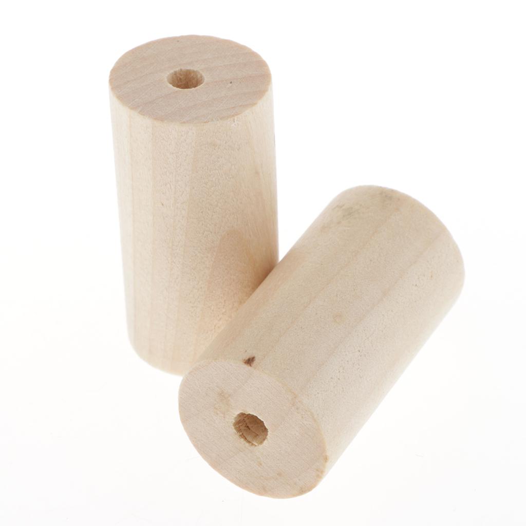 20x Natural Wooden Beads Round Cylinder Column Blocks DIY Craft Home Decor