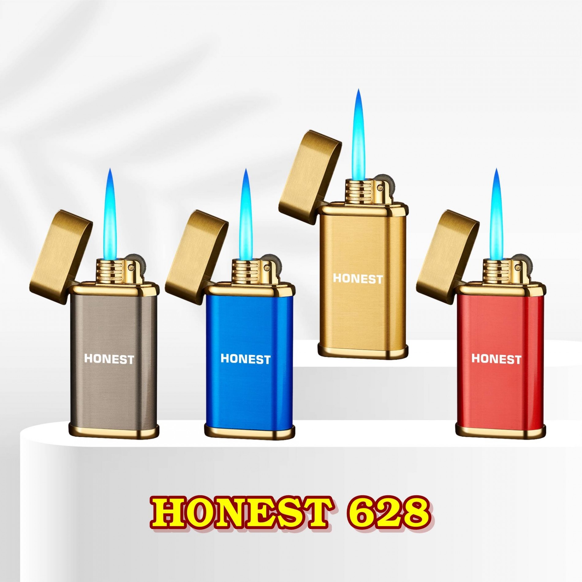 Hột quẹt bật lửa khè HONEST 628 gas đá rảnh tay nhiều màu - xài gas