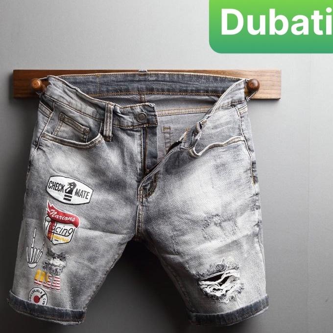QUẦN SỌT SHORT LỬNG JEAN NAM CHẤT BÒ THÊU MỚI PHONG CÁCH SOÁI KA- DB180- DUBATI FASHION