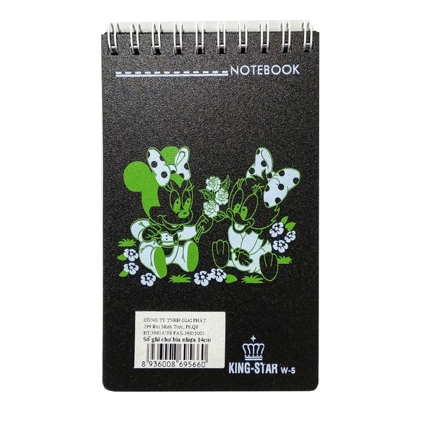 Sổ Ghi Chú Bìa Nhựa King-Star 14Cm - Sổ Đen