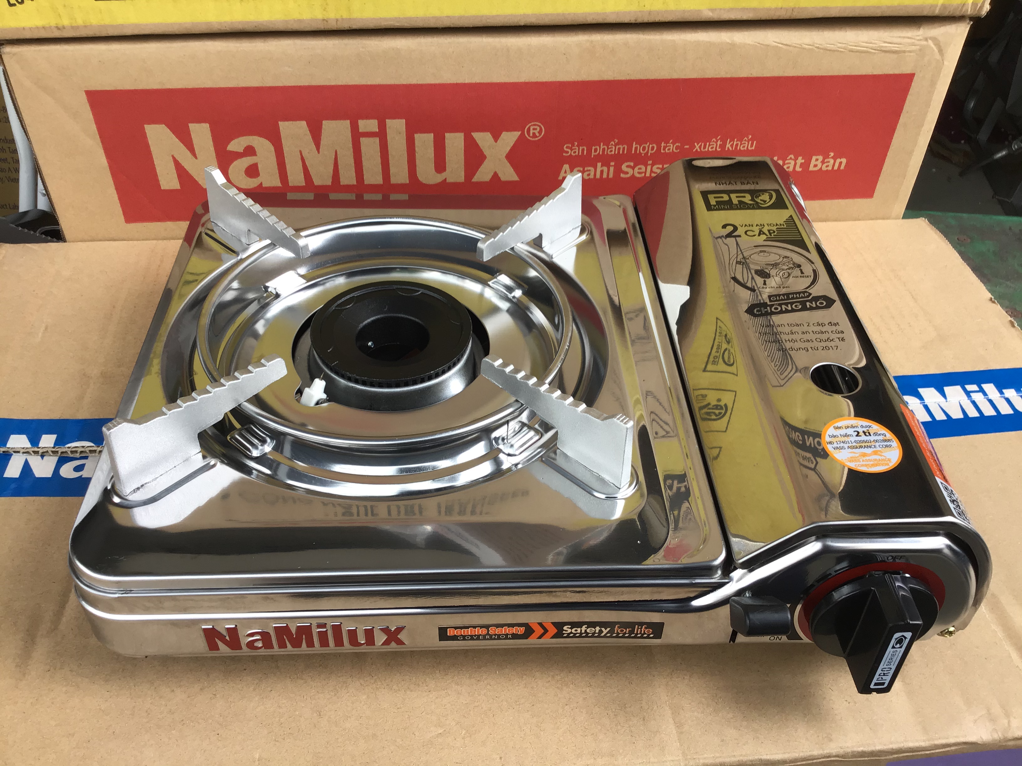Bếp ga mini INOX Namilux 2S chống nổ PL2021AS chính hãng