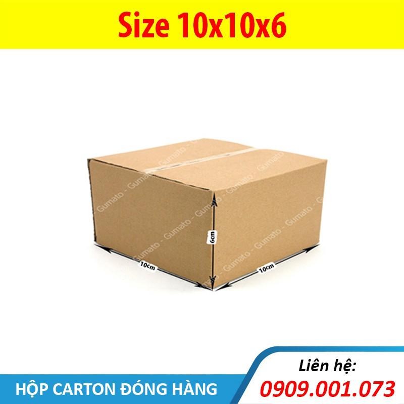 Hộp giấy P12 size 10x10x6 cm, thùng carton gói hàng Everest