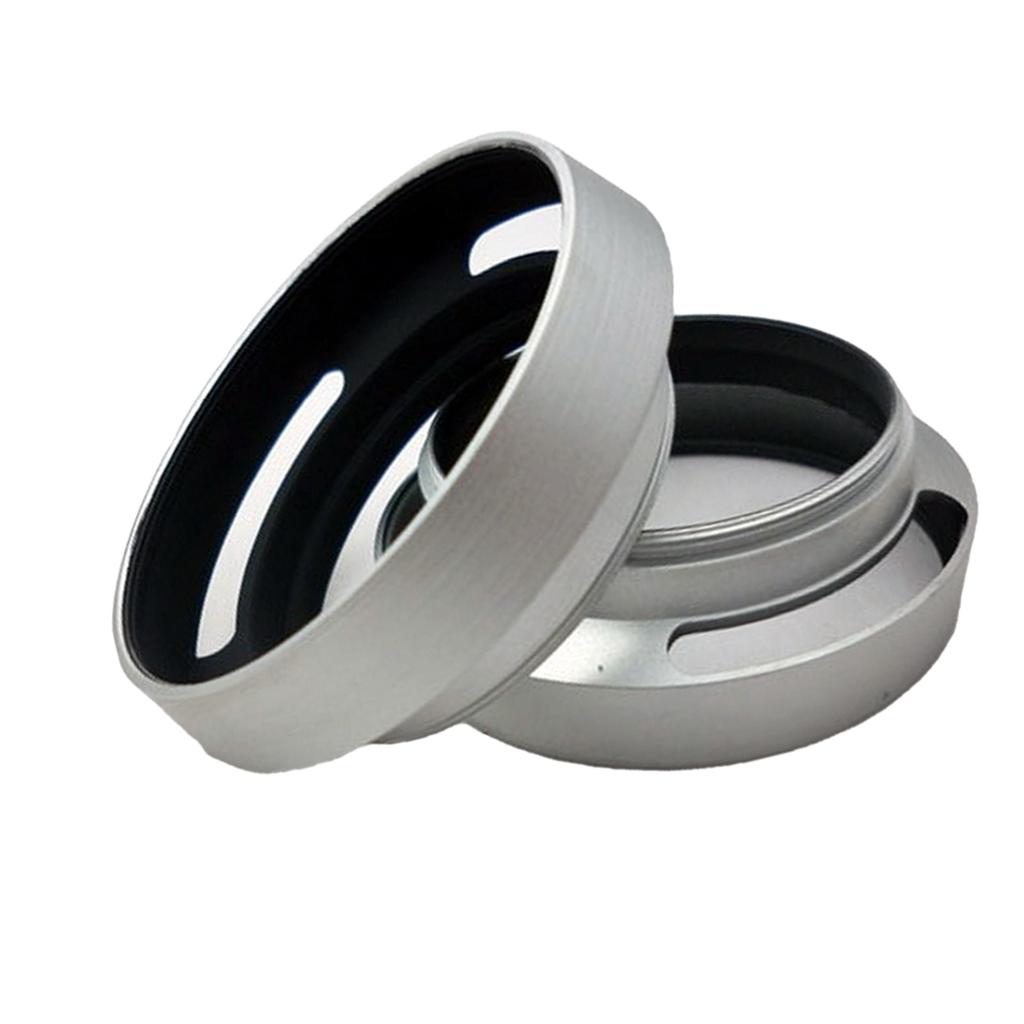 Hilabee Bạc Cho Leica M 46 Mm 46 Mm Kim Loại Nghiêng Thoáng Khí Lens Hood Bóng