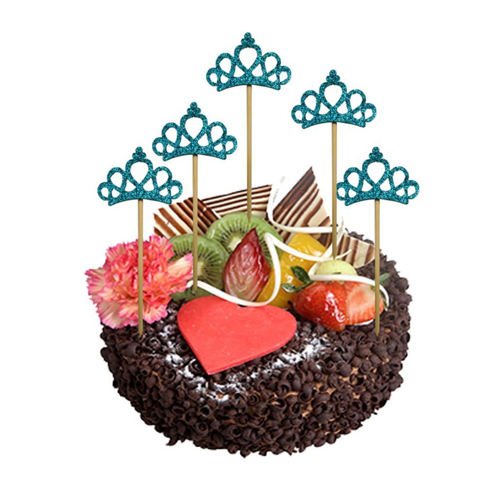 6 Pieces Mini Crown Cake Topper for Bar Baking Decorations Christmas Baby Shower Cake Decorating Supplies