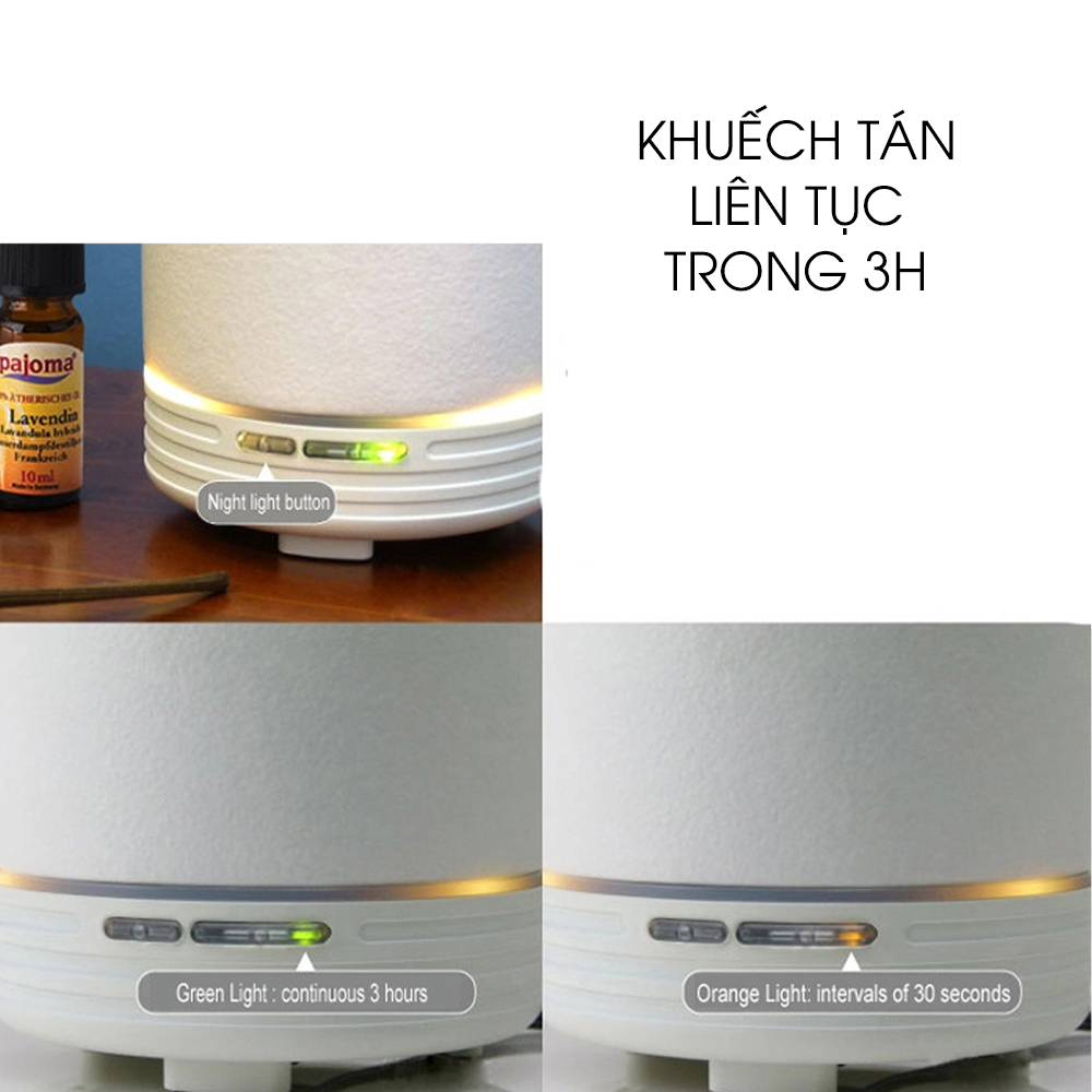 Máy Khuếch Tán Tinh Dầu 100ml Tặng 3 Chai Tinh Dầu Kobi Sả Chanh + Bạc Hà + Oải Hương 10ml Nhập Khẩu Ấn Độ | Xông Phòng 40m2 | MKT33 Gốm Sứ Dáng Ngọc Đen