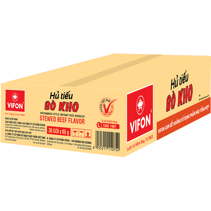 Thùng 30 Hủ Tiếu Bò Kho VIFON