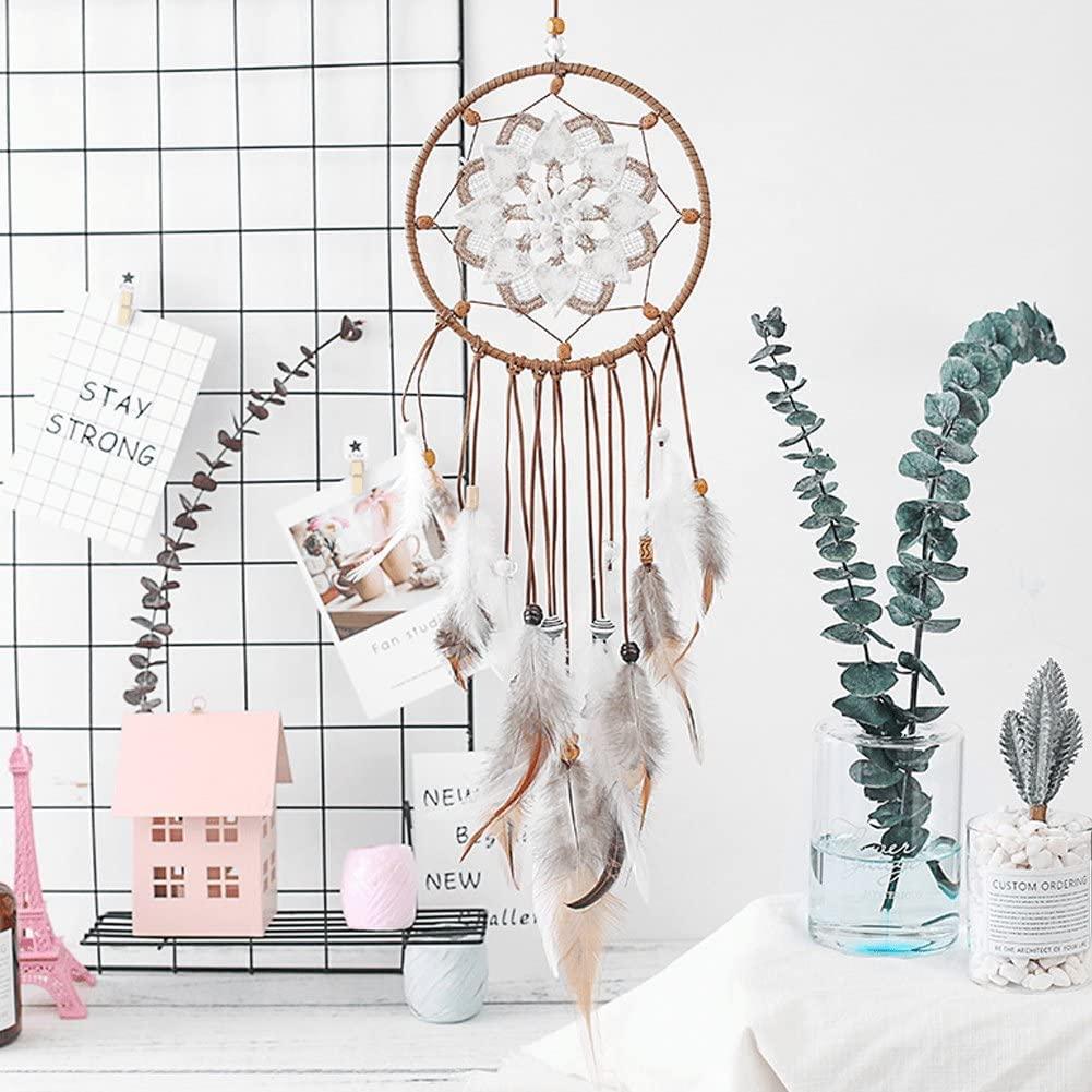 Dream Catcher, Mặt dây chuyền treo ô tô Trang trí lông vũ Charm cho tường phòng ngủ