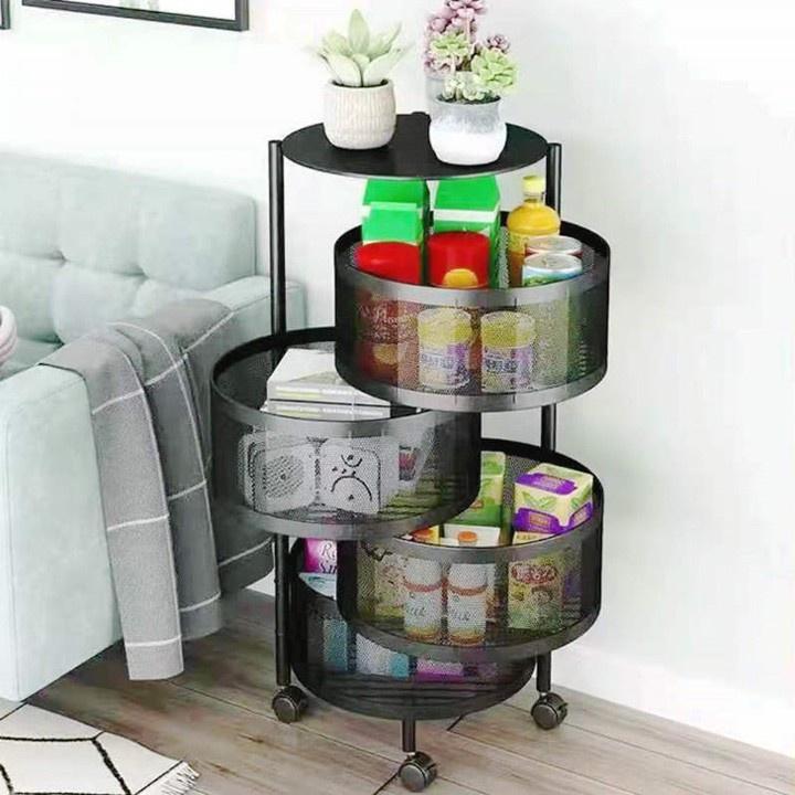 HCM Kệ Xoay Đa Năng 3,4,5 Tầng - Kệ Xoay Đa Năng Tròn Để Nhà Tắm