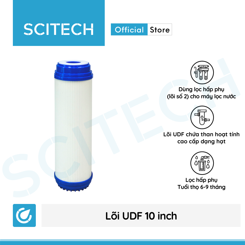 Lõi UDF/GAC 10 inch - Lõi số 2 máy lọc nước RO, bộ lọc thô - Hàng chính hãng