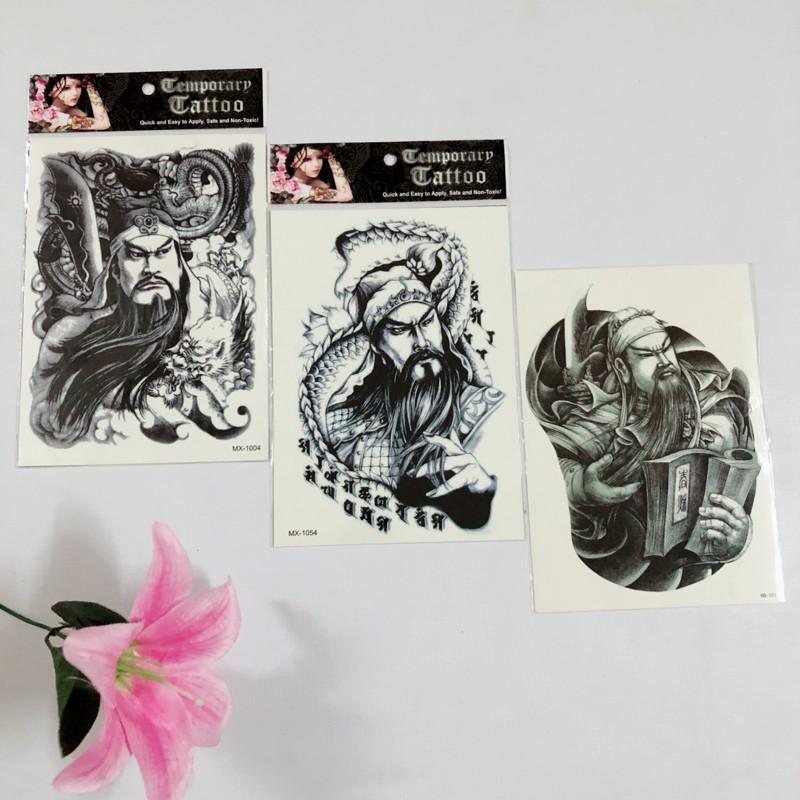 Combo 3 miếng hình xăm quan công 02 15x22cm- mua 2 combo tặng 10x20cm