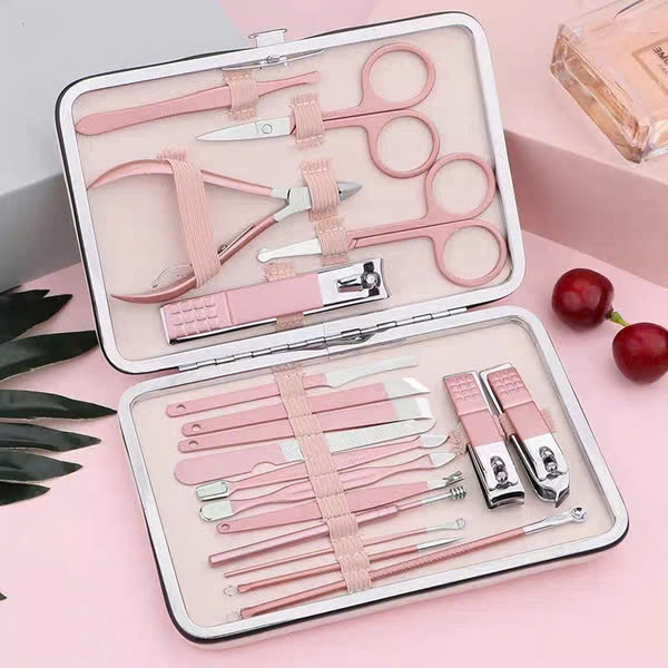 Bộ Dụng Cụ Bấm Móng Tay 18 món (Dụng cụ cắt móng, làm móng, ráy tai, mụn tiện dụng) - HENRYSA