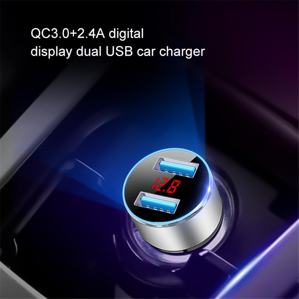 Tẩu Sạc Nhanh Qc3.0 2.4a Màn Hình Lcd Tiện Dụng Cho Xe Hơi