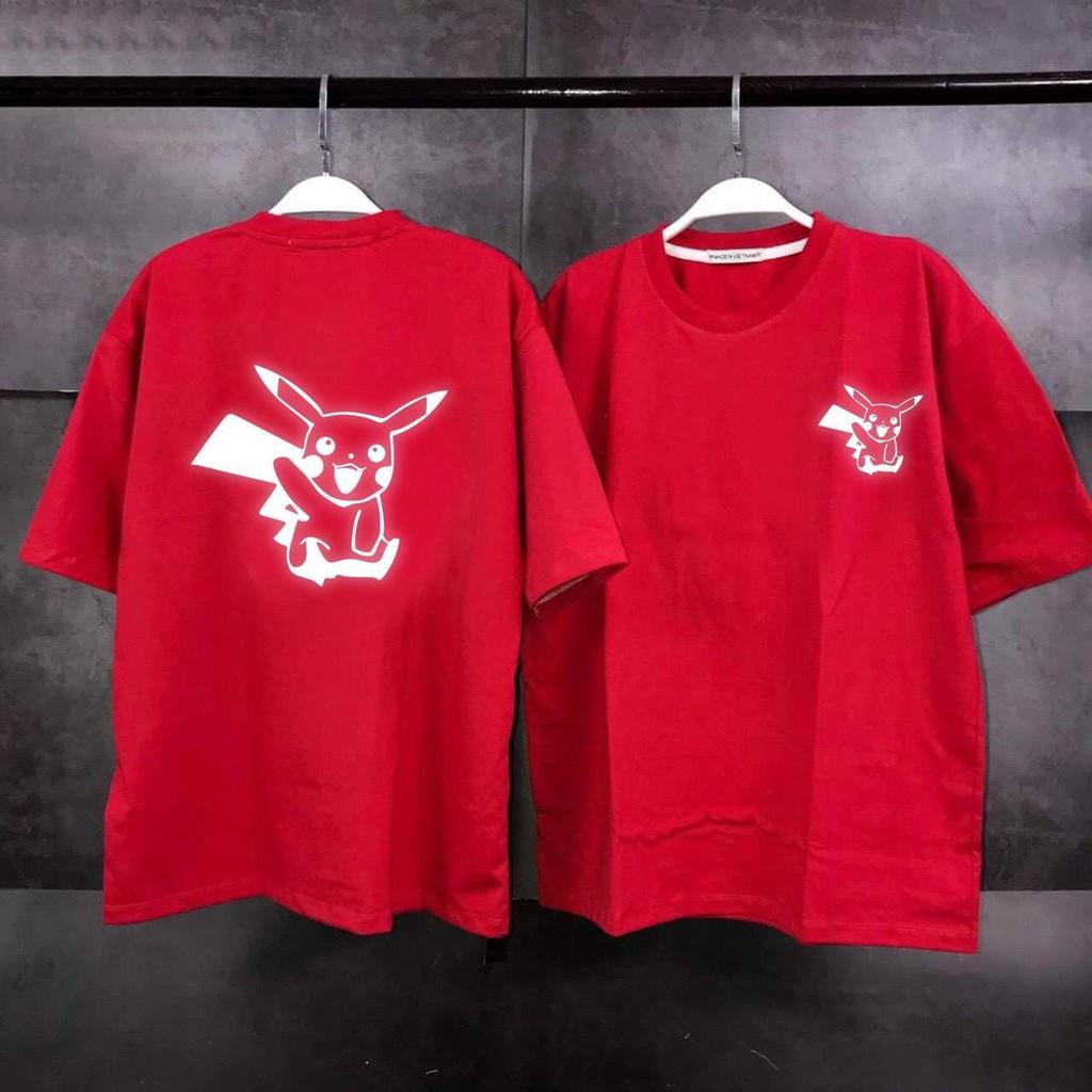 Áo thun unisex dạ quang - Áo thun phản quang Pikachu in cao cấp