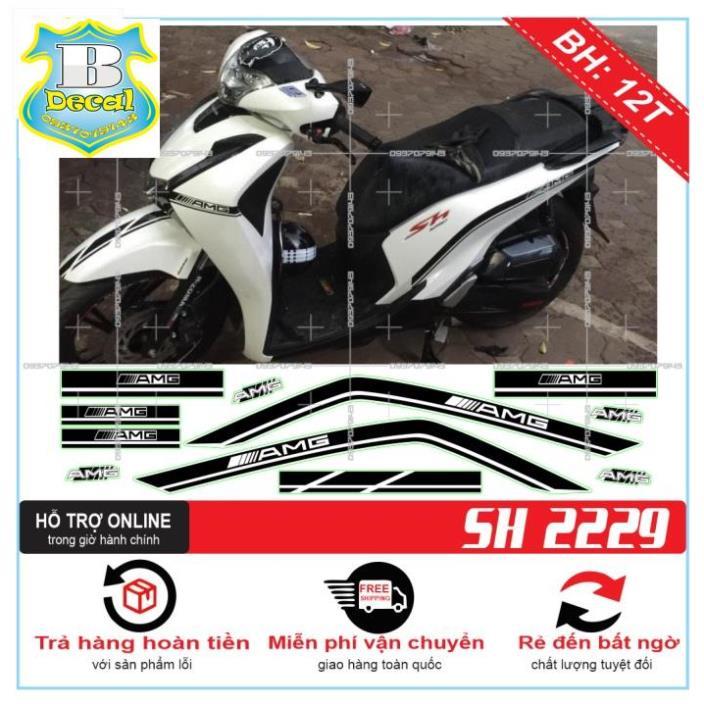 Tem rời dành cho SH 2019 AMG TRẮNG ĐEN