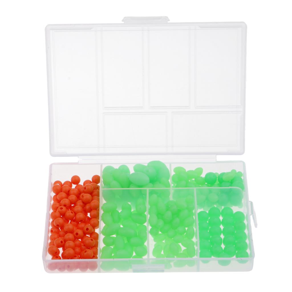 400pcs Luminous Hard Fishing Beads Rigs Lure Fly Tying Beads Suit