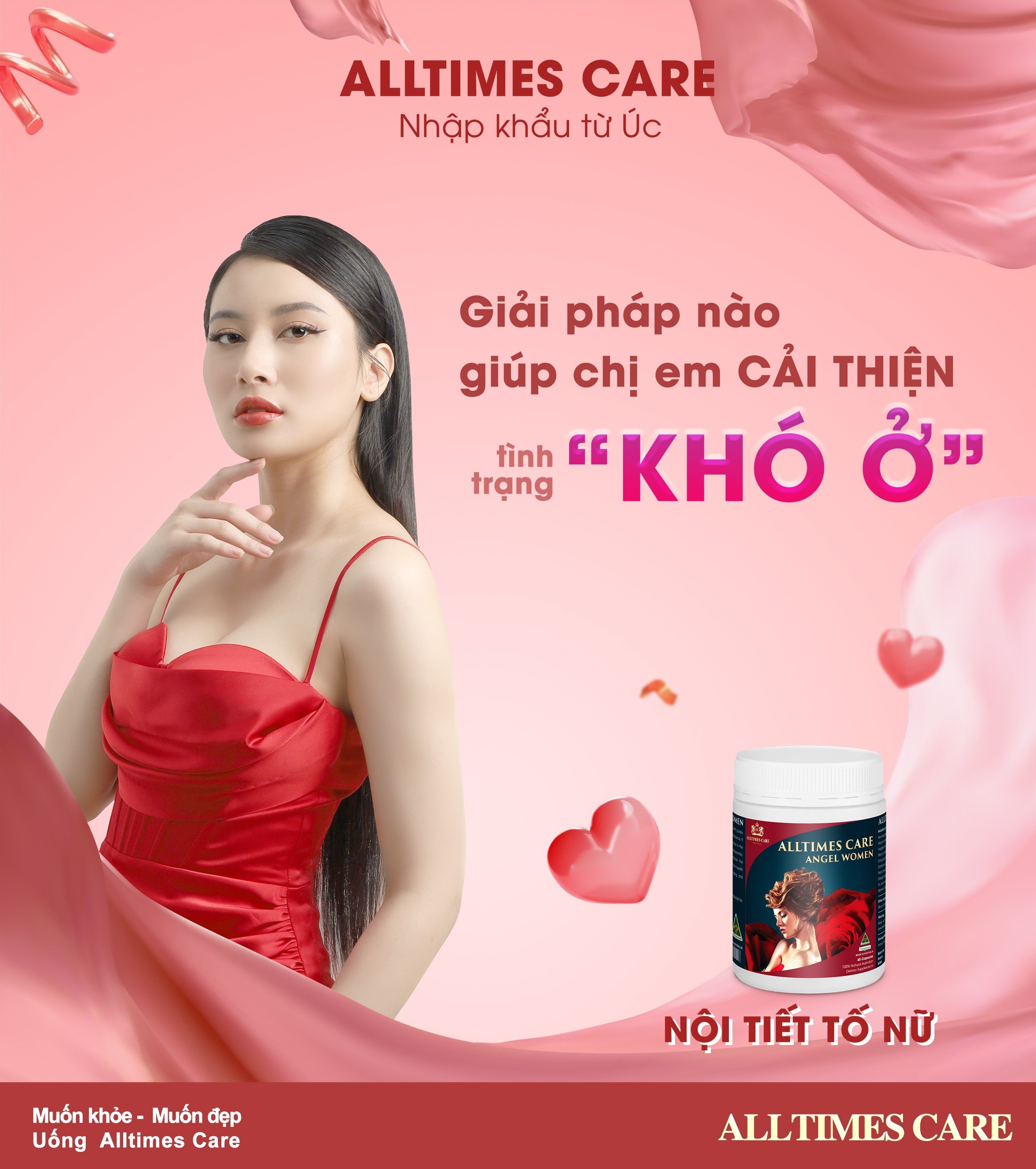 Thực phẩm bảo vệ sức khỏe hỗ trợ cải thiện nội tiết tố nữ ALLTIMES CARE ANGEL WOMEN - Hộp 60 viên