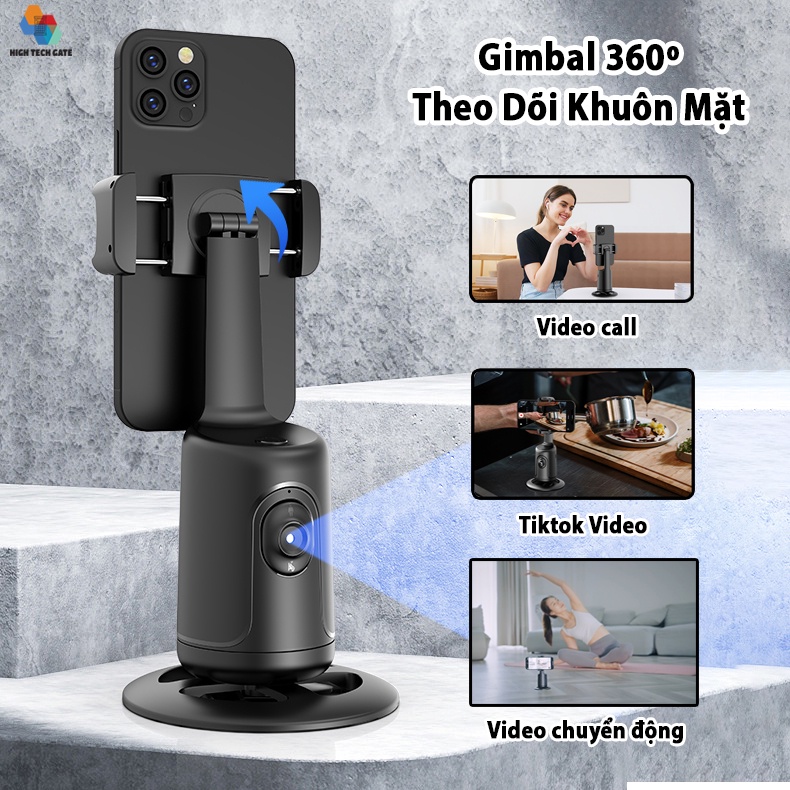 Gimbal AI kiêm giá đỡ điện thoại cảm biến thông minh quay phim chụp hình xoay 360 độ nhận diện khuôn mặt - Auto Smart Following cameraman  ( Giao màu ngẫu nhiên)