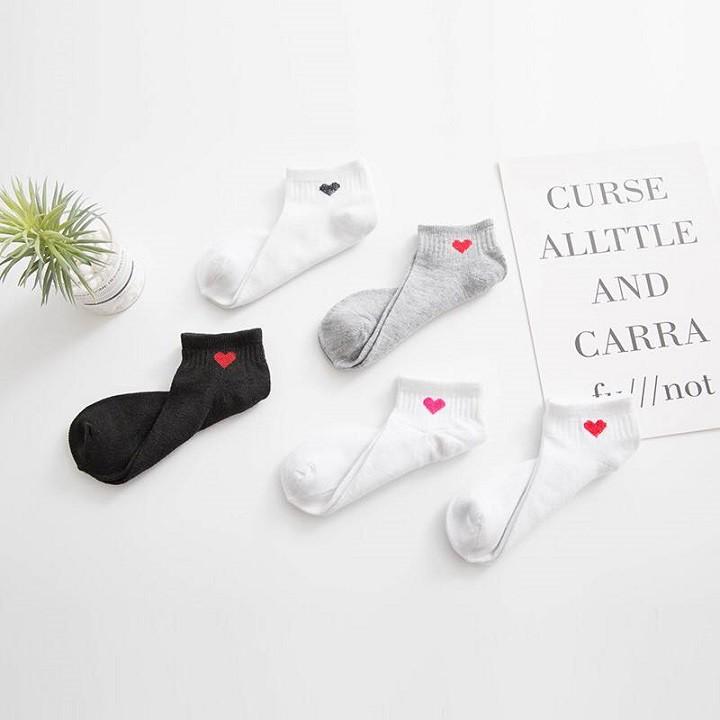 Combo 5 đôi tất vớ trái tim hàn quốc unisex TN07