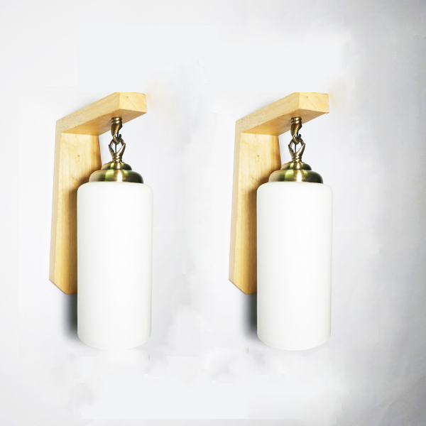 Combo 2 đèn gắn tường đế gỗ cVINTAGE - tặng kèm bóng LED chuyên dụng