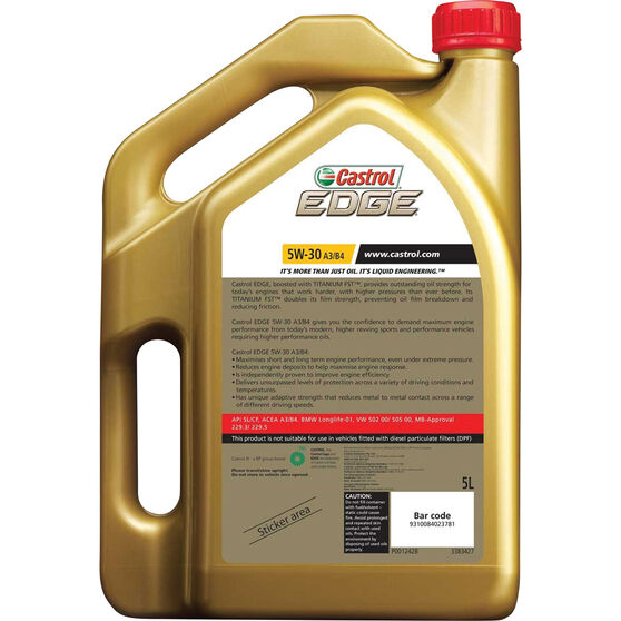 Dầu nhớt tổng hợp ô tô CASTROL EDGE 5W30 API SN/CF. ACEA A3/B4 5L