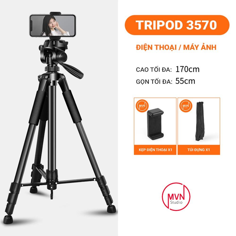 Tripod chân máy ảnh chuyên nghiệp có thể tải 3kg cao 1m7 - MVN Studio