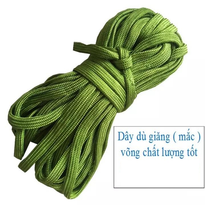 Cuộn 10M Dây dù bản dẹp cao cấp loại 1 bản rộng 2cm màu xanh