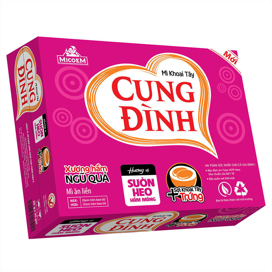 Thùng 30 Gói Mì Cung Đình Hương Vị Sườn Heo Hầm Măng
