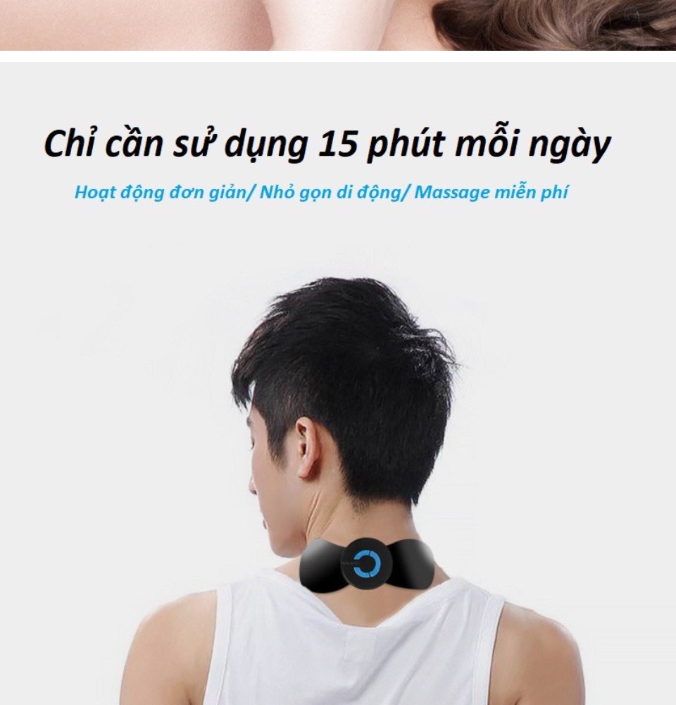 Máy Massage Xung Điện Hình Cánh Bướm Giúp Giải Toả Đau Nhức Vùng Cổ 8 Chế Độ Massage Sử Dụng Pin Sạc