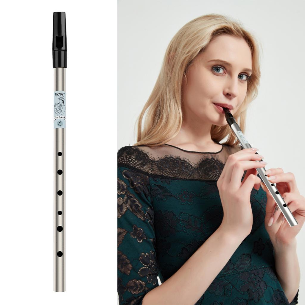 Triditional Irish Tin Whistle Flute 6 Hole Tin Penny Whistle High D Gold