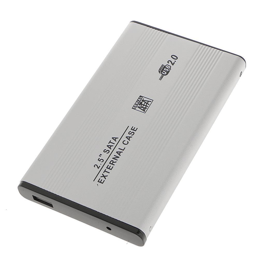 2Pcs Aluminium Hard Drive Case 2.5" USB2.0 SATA HDD Disk External Enclosure