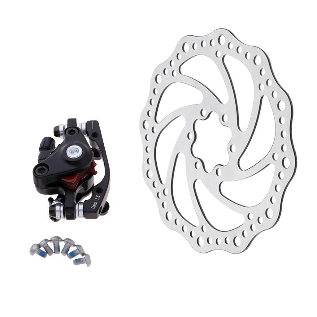 2xBike Disc Brake Rotor Mechanical Caliper 160mm Cable Set Front Caliper Rotor