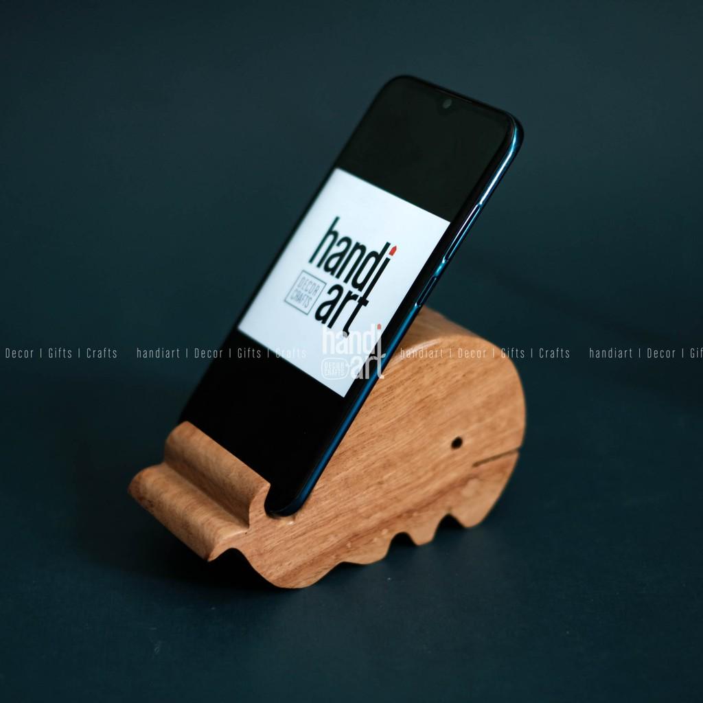 Giá gỗ gác điện thoại - hình cá heo/ hình con voi - Wooden phone rack