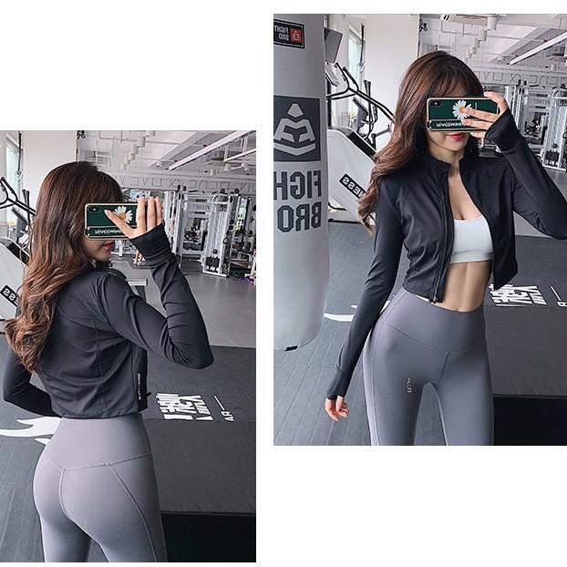 G310 Áo Khoác NAQI Tập Gym Nữ Áo Dài Tay Tập Thể Thao Đồ Tập Nữ, Tập Yoga Rẻ Đẹp GYMSTORE