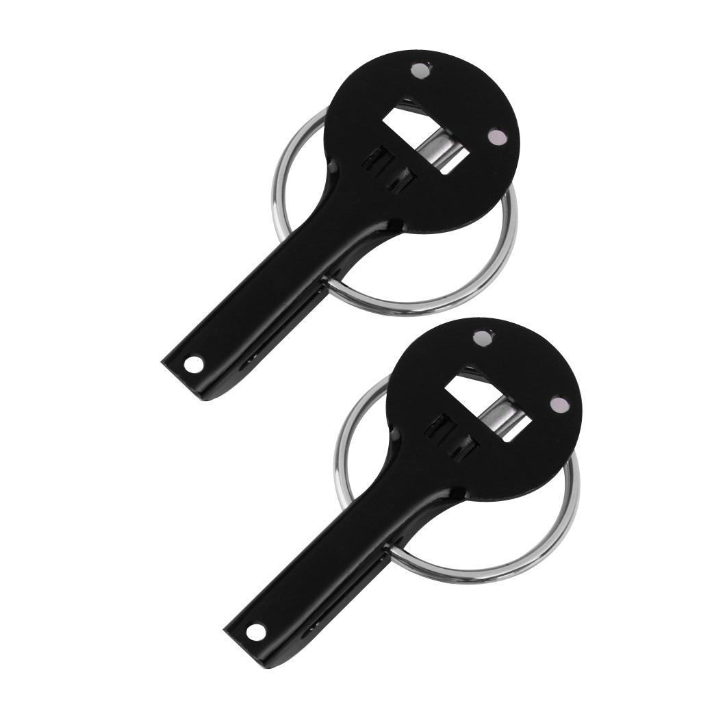 Hood Pin Black+Silver Racing Lock Kit Set Pair