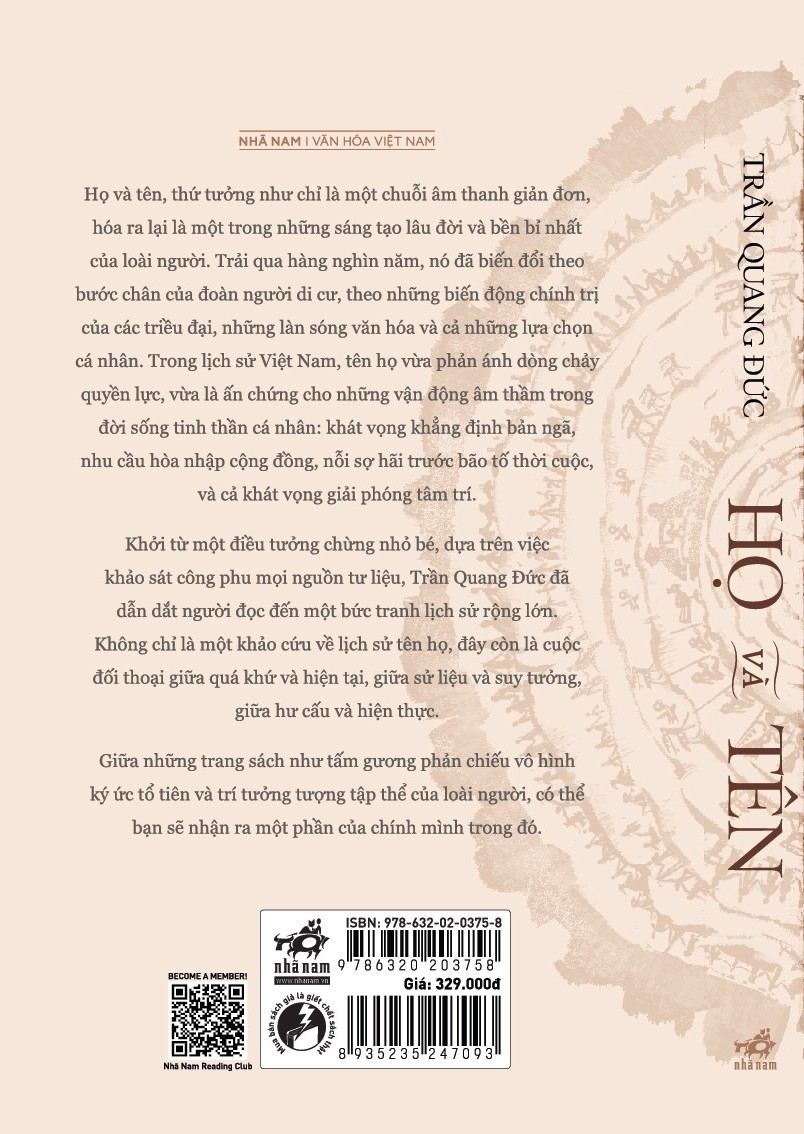 Sách HỌ VÀ TÊN (Một lịch sử nhìn từ danh tính người Việt)