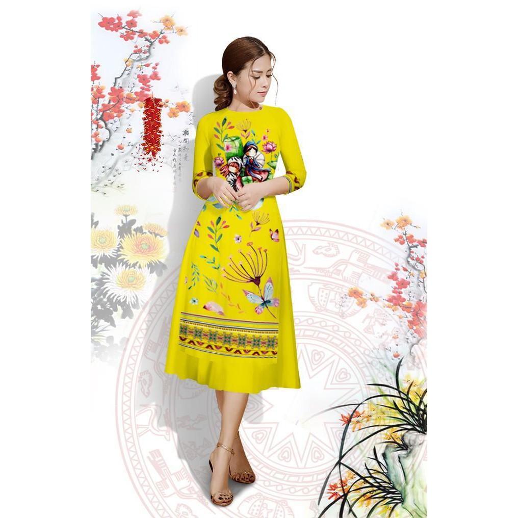 Combo 5 bộ áo dài cách tân mẹ và bé