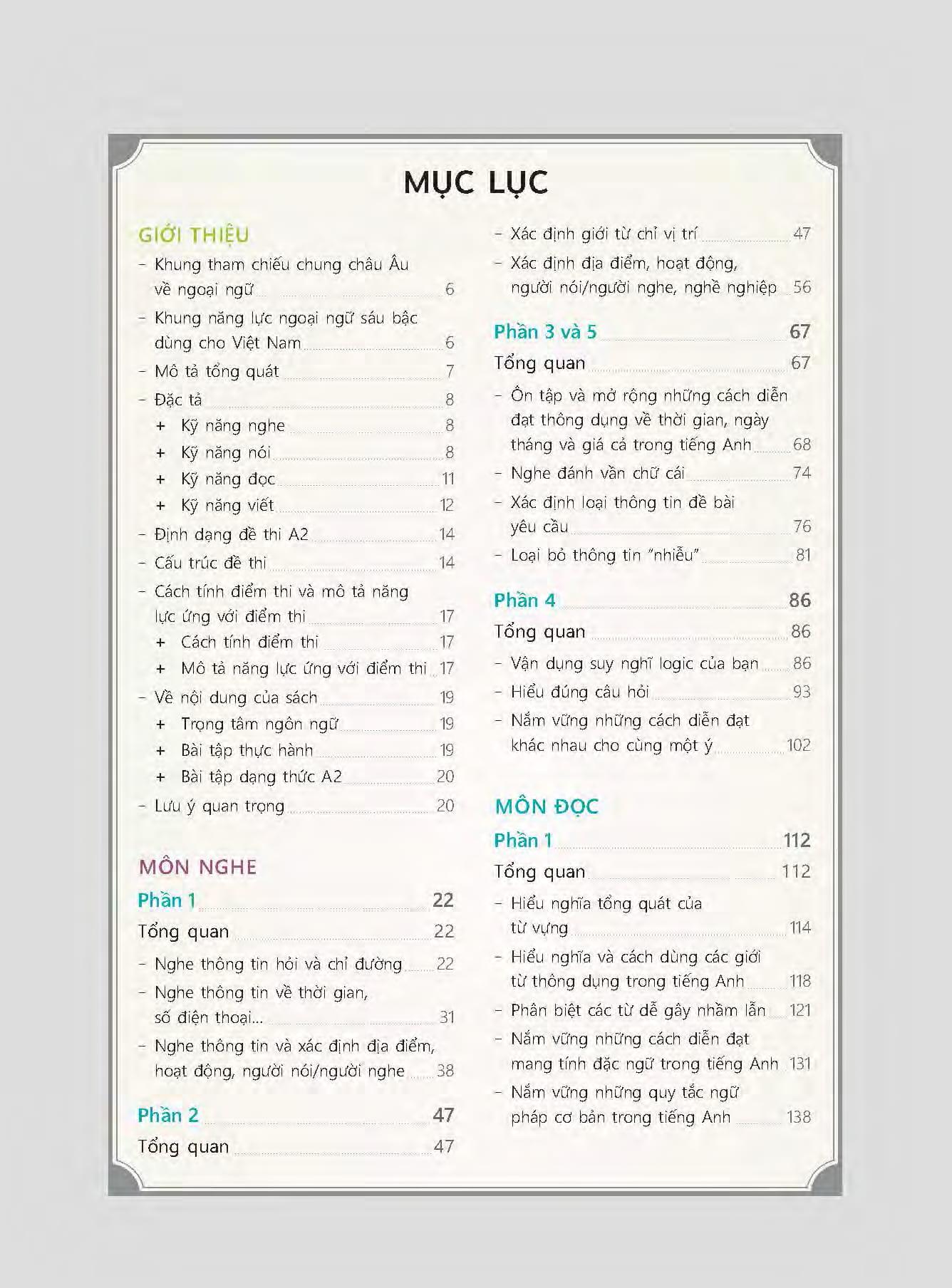 Sách Tài Liệu Luyện Thi Tổng Hợp VSTEP Bậc 2 (A2) - Khung Năng Lực Ngoại Ngữ Sáu Bậc Dùng Cho Việt Nam