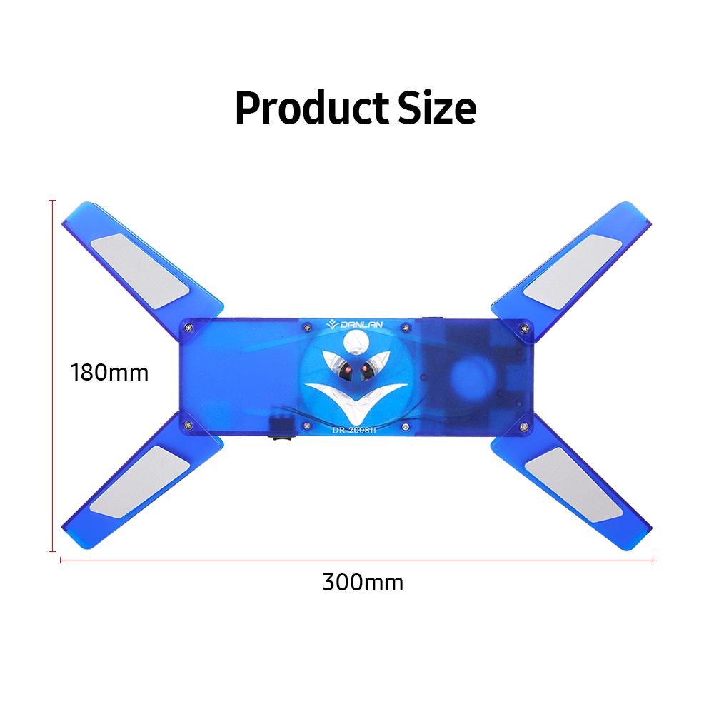 Tấm làm mát máy tính xách tay di động USB Được hỗ trợ bởi Quạt LED đơn 60mm Màu xanh lam DR-2008H